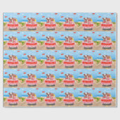 Engelse Bulldog Valentijnsdag Truck Hearts Cadeaupapier (Vlak)