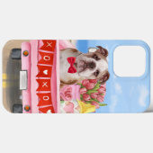 Engelse Bulldog Valentijnsdag Truck Hearts Case-Mate iPhone Case (Achterkant (horizontaal))