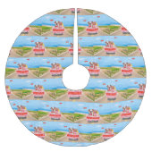 Engelse Bulldog Valentijnsdag Truck Tree Skirt Kerstboom Rok (Voorkant)