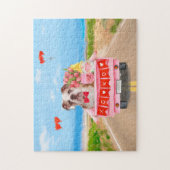 Engelse Bulldog Valentijnsdag Vrachtauto Hartjes Legpuzzel (Verticaal)