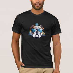 Engelse Bulldog Vector Art Animal Modern Urban Pet T-shirt
