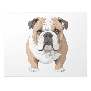 Engelse Bulldog Vector Art met levendige kleuren Notitieblok