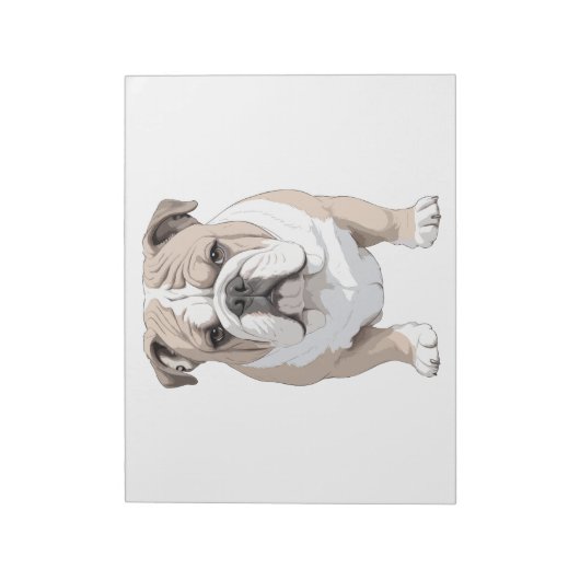 Engelse Bulldog Vector Art met levendige kleuren Notitieblok (Linkerzijde)