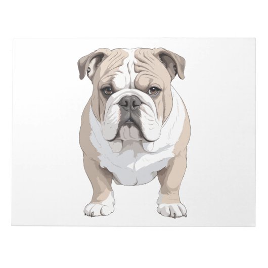 Engelse Bulldog Vector Art met levendige kleuren Notitieblok (Voorkant)