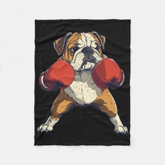 Engelse Bulldog verkleed als een grappige bokser Fleece Deken (Voorkant)