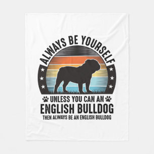 Engelse Bulldog Vintage Sunset Hond Liefhebber Shi Fleece Deken