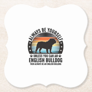 Engelse Bulldog Vintage Sunset Hond Liefhebber Shi Kartonnen Onderzetters