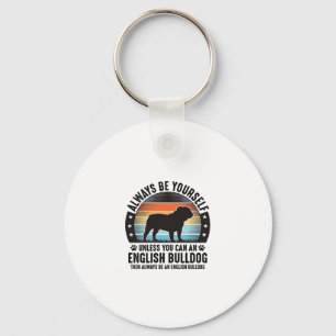 Engelse Bulldog Vintage Sunset Hond Liefhebber Shi Sleutelhanger