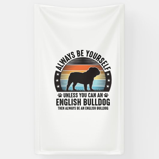 Engelse Bulldog Vintage Sunset Hond Liefhebber Shi Spandoek (Verticaal)