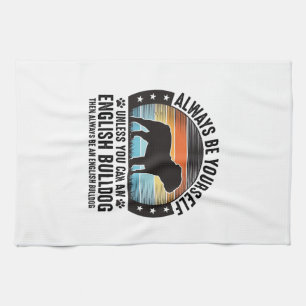 Engelse Bulldog Vintage Sunset Hond Liefhebber Shi Theedoek