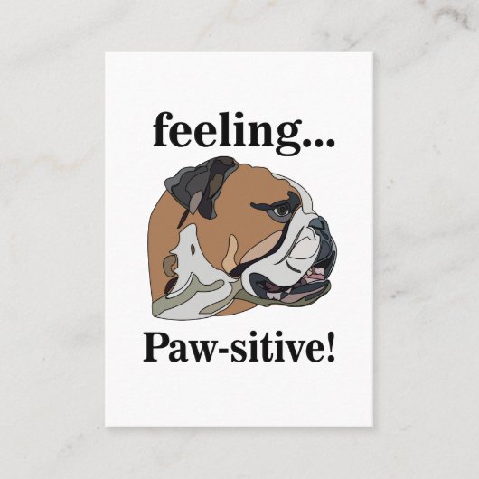 Engelse Bulldog voelt zich passieve hondentrimmer Visitekaartje (Voorkant)