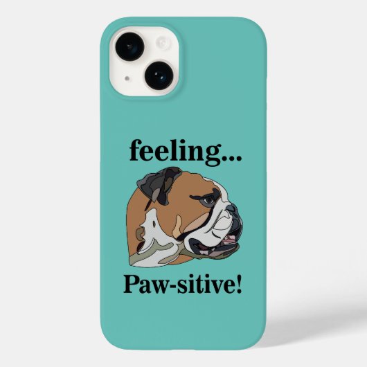 Engelse Bulldog Voelt Zich Pawsitief Hondenliefheb Case-Mate iPhone Case (Achterkant)
