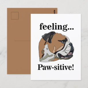 Engelse Bulldog Voelt zich Pawsitief Huisdier Gezi Briefkaart
