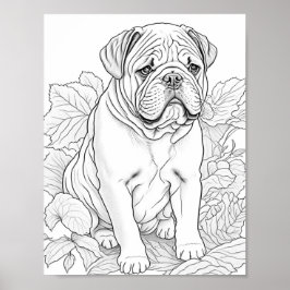 Engelse Bulldog volwassen kleuring Poster