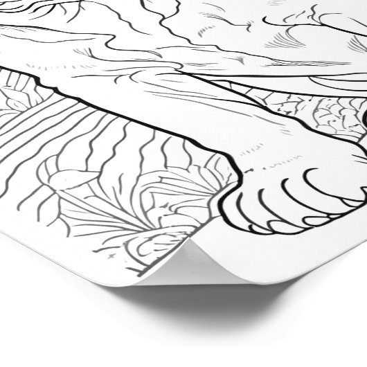 Engelse Bulldog volwassen kleuring Poster (Hoek)