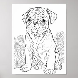 Engelse Bulldog volwassen kleuring Poster