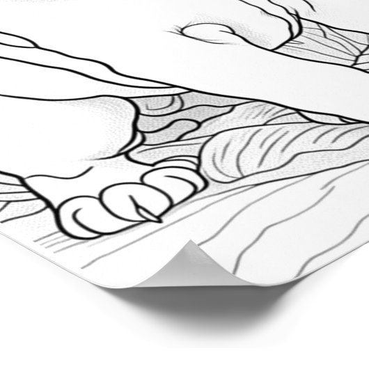 Engelse Bulldog volwassen kleuring Poster (Hoek)