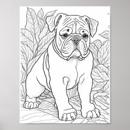 Engelse Bulldog volwassen kleuring Poster