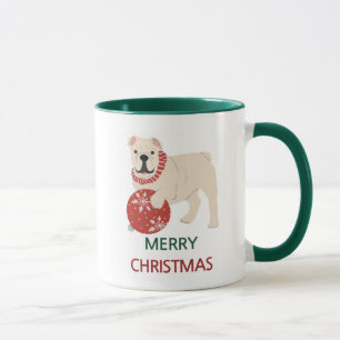 Engelse Bulldog vrolijke kerst Mok