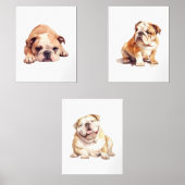 Engelse Bulldog Wall Art, Bulldog Poster Muurkunst Sets (Voorkant)
