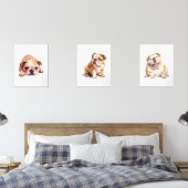 Engelse Bulldog Wall Art, Bulldog Poster Muurkunst Sets (Slaapkamer)