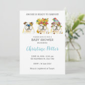 Engelse Bulldog Waterverf Baby shower Invitation Kaart (Staand voorkant)