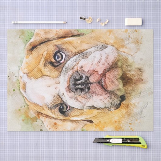 Engelse Bulldog Waterverf Tissuepapier (Craft)
