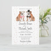 Engelse Bulldog Wedding Dogs Kaart (Staand voorkant)