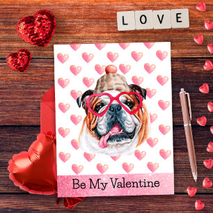 Engelse Bulldog Wees Mijn Valentijnshond Valentijn Feestdagenkaart