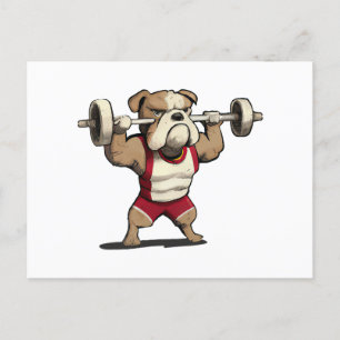 Engelse Bulldog Weightlift Graphic Animal Ness Feestdagenkaart