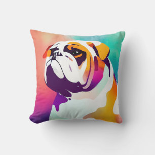 Engelse Bulldog wilde Natuur dierenschilderij Kussen