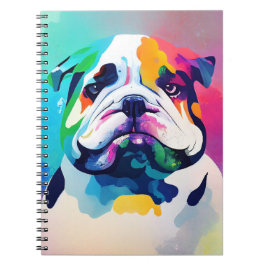 Engelse Bulldog wilde Natuur dierenschilderij Notitieboek