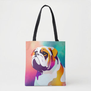 Engelse Bulldog wilde Natuur dierenschilderij Tote Bag
