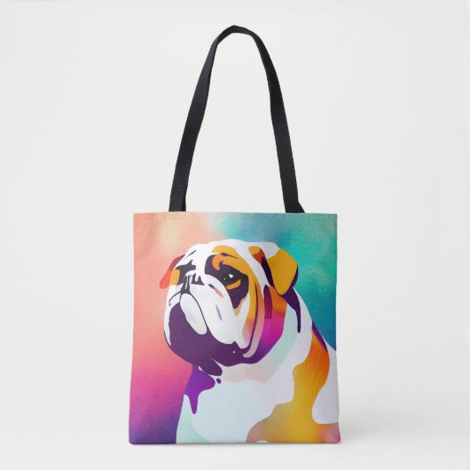 Engelse Bulldog wilde Natuur dierenschilderij Tote Bag (Voorkant)