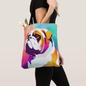 Engelse Bulldog wilde Natuur dierenschilderij Tote Bag (Dichtbij)