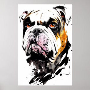 Engelse Bulldog Wilde Natuur Gratis Spirit Art Bru Poster
