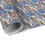 Engelse Bulldog Winter Wonderland Christmas Joy Cadeaupapier<br><div class="desc">Dit feestelijke ontwerp vangt de vrolijke sfeer van het vakantieseizoen, met een schattige pup die een kerstmuts draagt. De hond is genesteld in een winterwonderland, compleet met een sneeuwpop, een versierde kerstboom en prachtig ingepakte cadeaus. Sneeuwvlokken herfsten zachtjes en voegen een magische toets toe aan het tafereel, terwijl de levendige...</div>