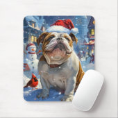 Engelse Bulldog Winter Wonderland Christmas Joy Muismat (Met muis)