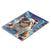 Engelse Bulldog Winter Wonderland Christmas Joy Notitieboek (Linkerzijde)