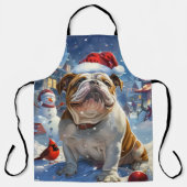 Engelse Bulldog Winter Wonderland Christmas Joy Schort (Voorkant)