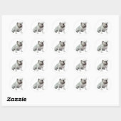 Engelse Bulldog - Wit 1 Ronde Sticker (Vel)