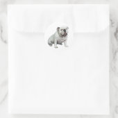 Engelse Bulldog - Wit 1 Ronde Sticker (Tas)