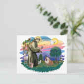 Engelse Bulldog (wit-bruin) Briefkaart (Staand voorkant)