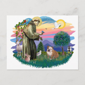 Engelse Bulldog (wit-bruin) Briefkaart
