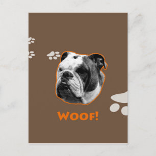Engelse Bulldog Woof Briefkaart