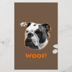Engelse Bulldog Woof Briefpapier