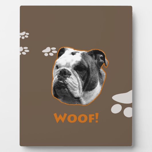 Engelse Bulldog Woof Fotoplaat (Voorkant)
