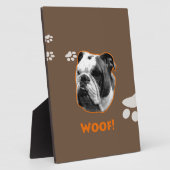 Engelse Bulldog Woof Fotoplaat (Zijkant)