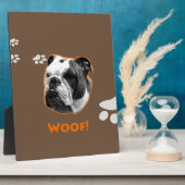Engelse Bulldog Woof Fotoplaat (Zijkant)
