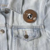 Engelse Bulldog Woof Ronde Button 5,7 Cm (In situ)